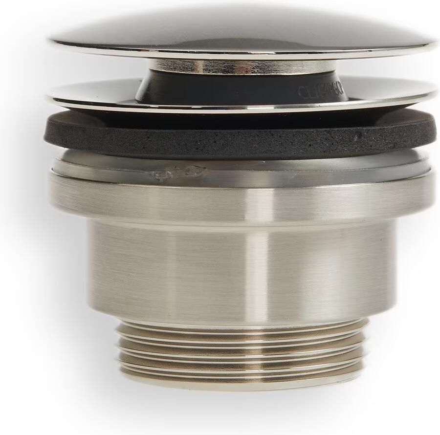 Blue Label Lille fonteinset zwart met waskom sifon clickwaste fonteinplank en handdoekrek geborsteld nikkel PVD