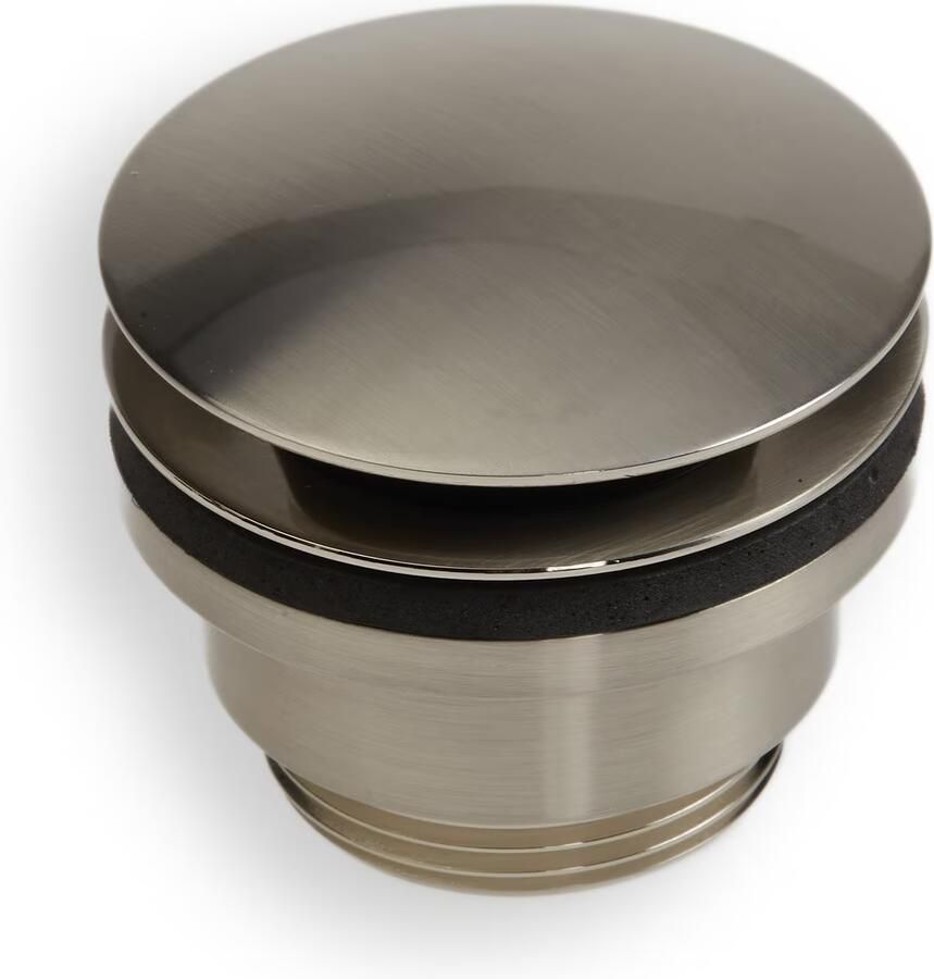 Blue Label Lille fonteinset zwart met waskom sifon clickwaste fonteinplank en handdoekrek geborsteld nikkel PVD - Foto 2