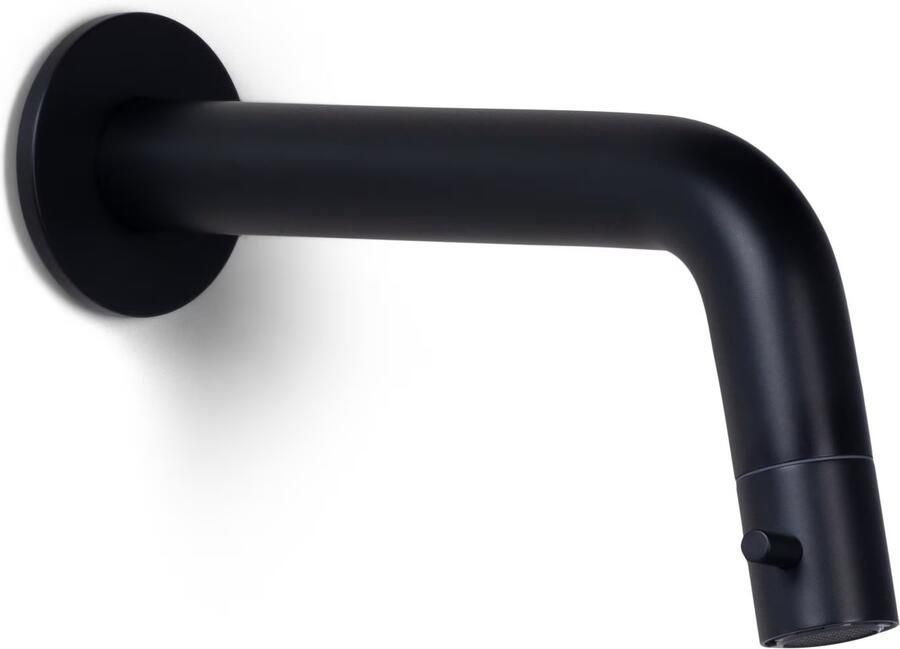 Blue Label Lille fonteinset zwart met waskom sifon clickwaste fonteinplank en handdoekrek mat zwart - Foto 2