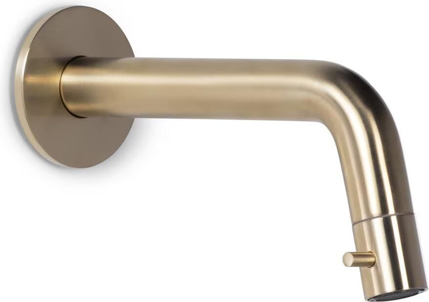 Blue Label Lille fonteinset zwart met waskom sifon clickwaste fonteinplank en handdoekrek Geborsteld goud PVD - Foto 3