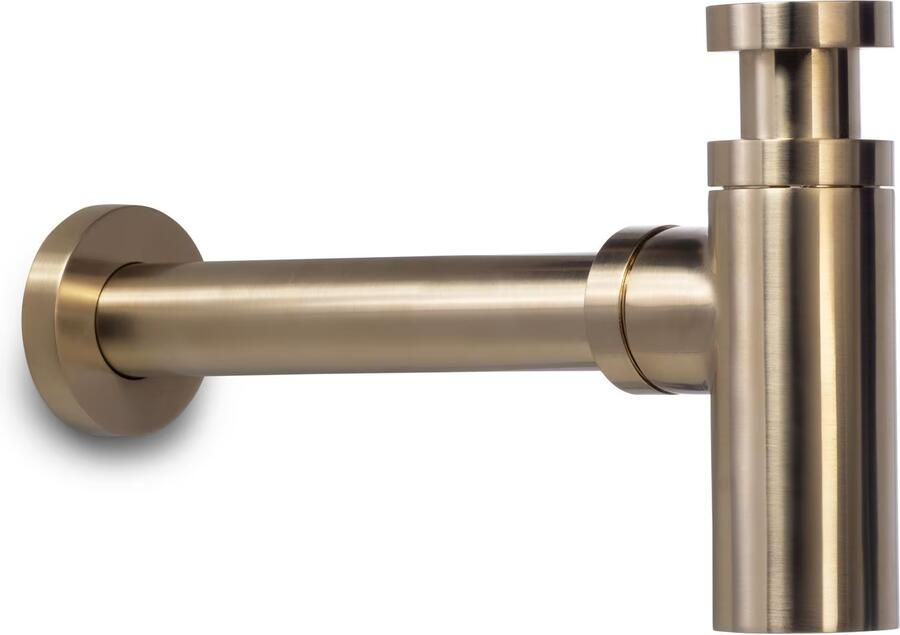 Blue Label Lille fonteinset zwart met waskom sifon clickwaste fonteinplank en handdoekrek Geborsteld goud PVD