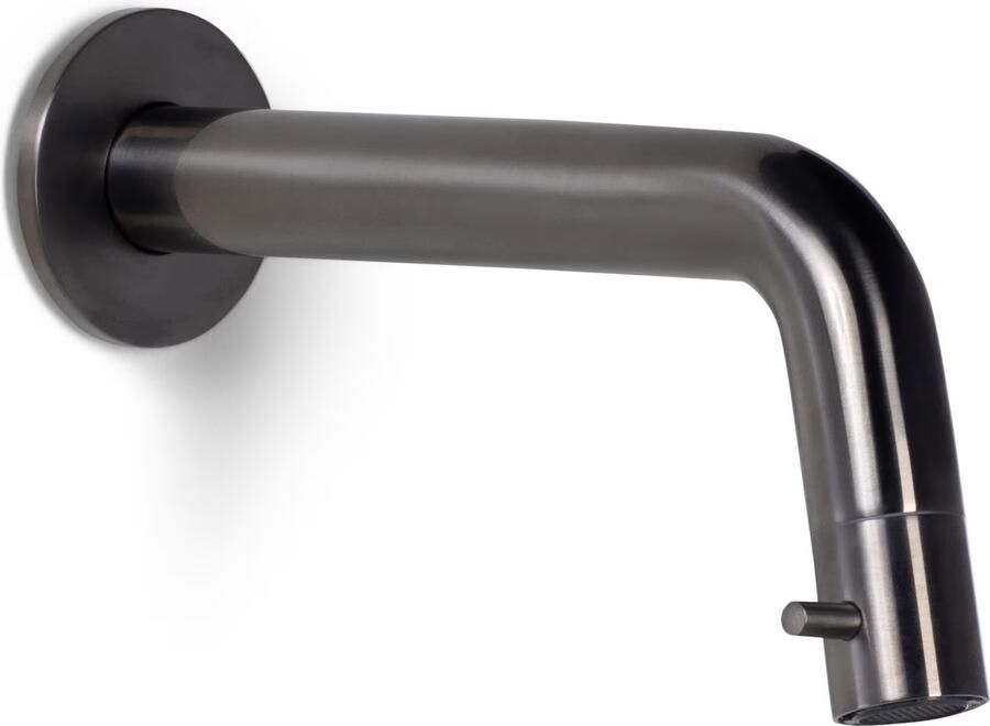 Blue Label Lille fonteinset zwart met waskom sifon clickwaste fonteinplank en handdoekrek Gunmetal PVD - Foto 3