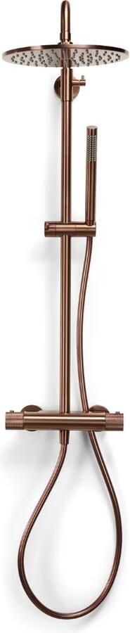 Blue Label Regendouche set Brondby Facet | opbouw | Thermostaatkraan | 2-weg | Rond | Geborsteld brons - Foto 3