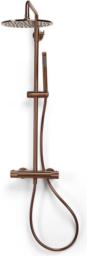 Blue Label Regendouche set Brondby Facet | opbouw | Thermostaatkraan | 2-weg | Rond | Geborsteld brons - Foto 2