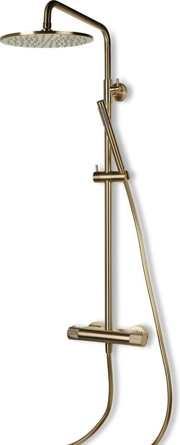 Blue Label Regendouche set Brondby Facet | opbouw | Thermostaatkraan | 2-weg | Rond | Geborsteld goud PVD - Foto 2