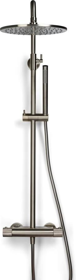 Blue Label Regendouche set Brondby Facet | opbouw | Thermostaatkraan | 2-weg | Rond | Geborsteld nikkel PVD - Foto 3