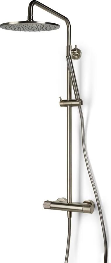 Blue Label Regendouche set Brondby Facet | opbouw | Thermostaatkraan | 2-weg | Rond | Geborsteld nikkel PVD - Foto 2