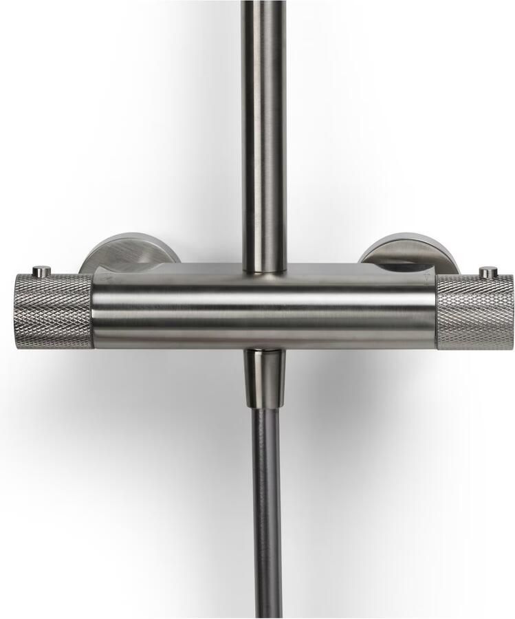 Blue Label Regendouche set Brondby Facet | opbouw | Thermostaatkraan | 2-weg | Rond | Geborsteld nikkel PVD