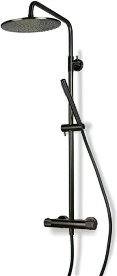 Blue Label Regendouche set Brondby Facet | opbouw | Thermostaatkraan | 2-weg | Rond | Gunmetal PVD