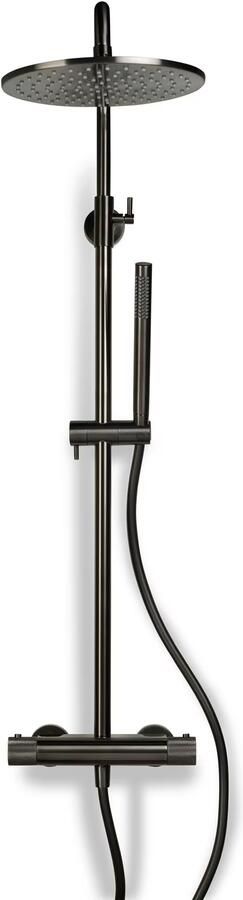 Blue Label Regendouche set Brondby Facet | opbouw | Thermostaatkraan | 2-weg | Rond | Gunmetal PVD - Foto 2