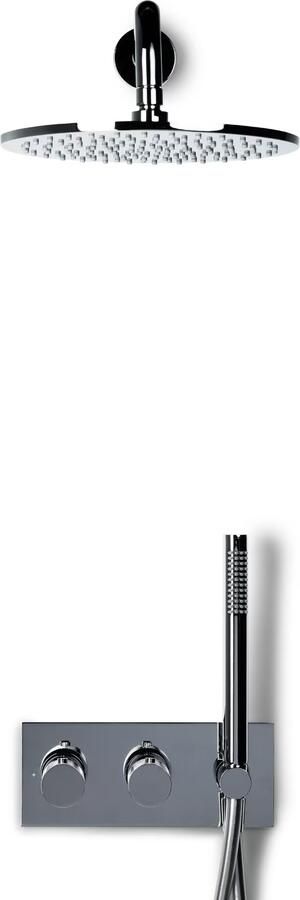 Blue Label Regendouche set Brondby | Inbouw | Thermostaatkraan | 2-weg | Rond | Chroom - Foto 3