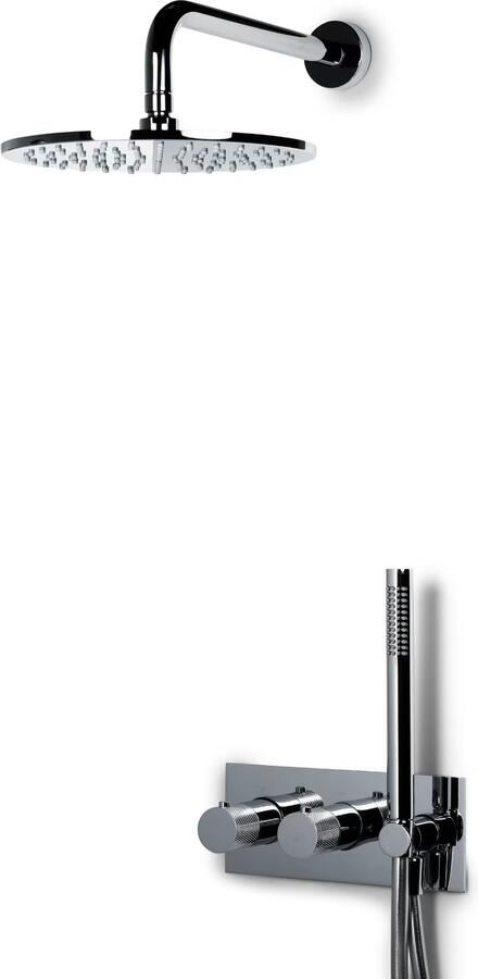 Blue Label Regendouche set Brondby | Inbouw | Thermostaatkraan | 2-weg | Rond | Chroom - Foto 2