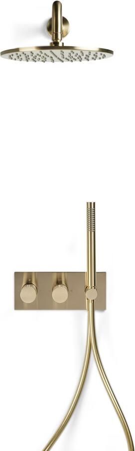 Blue Label Regendouche set Brondby | Inbouw | Thermostaatkraan | 2-weg | Rond | Geborsteld goud PVD - Foto 3