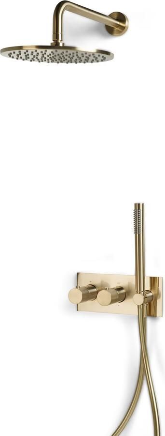 Blue Label Regendouche set Brondby | Inbouw | Thermostaatkraan | 2-weg | Rond | Geborsteld goud PVD - Foto 2