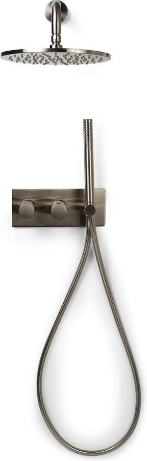 Blue Label Regendouche set Brondby | Inbouw | Thermostaatkraan | 2-weg | Rond | Geborsteld nikkel PVD - Foto 3