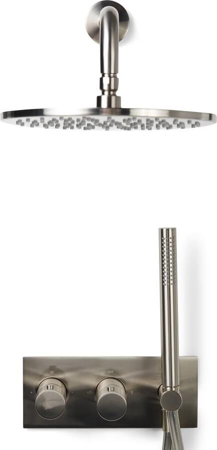 Blue Label Regendouche set Brondby | Inbouw | Thermostaatkraan | 2-weg | Rond | Geborsteld nikkel PVD - Foto 2