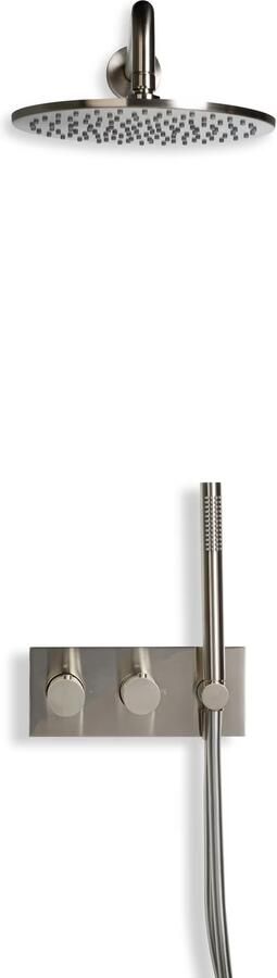 Blue Label Regendouche set Brondby | Inbouw | Thermostaatkraan | 2-weg | Rond | Geborsteld nikkel PVD - Foto 3