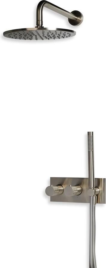 Blue Label Regendouche set Brondby | Inbouw | Thermostaatkraan | 2-weg | Rond | Geborsteld nikkel PVD - Foto 2