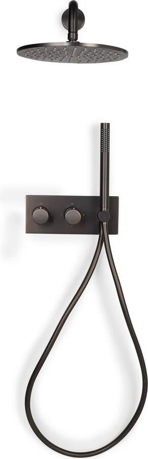 Blue Label Regendouche set Brondby | Inbouw | Thermostaatkraan | 2-weg | Rond | Gunmetal PVD - Foto 3