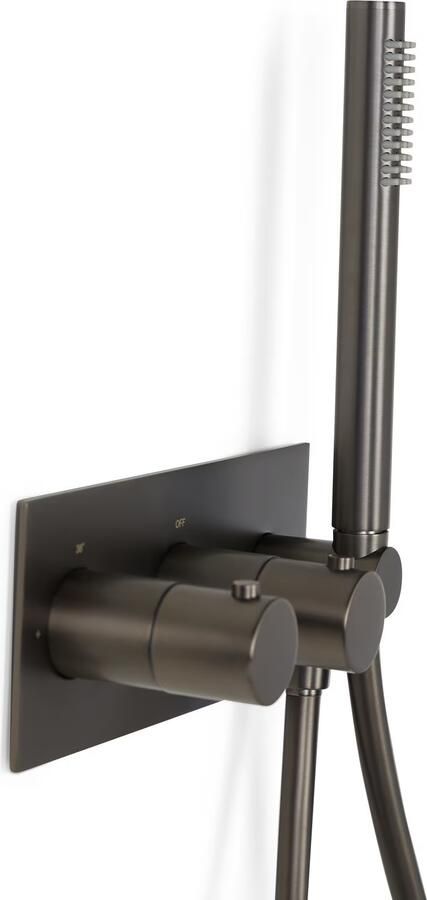 Blue Label Regendouche set Brondby | Inbouw | Thermostaatkraan | 2-weg | Rond | Gunmetal PVD - Foto 2