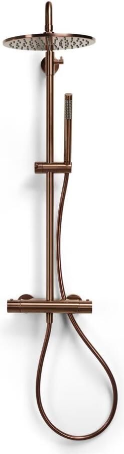 Blue Label Regendouche set Brondby | opbouw | Thermostaatkraan | 2-weg | Rond | Geborsteld brons - Foto 3