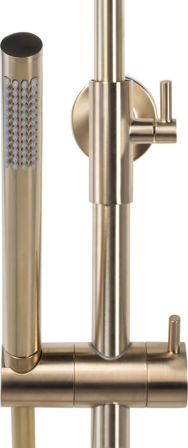 Blue Label Regendouche set Brondby | Opbouw | Thermostaatkraan | 2-weg | Rond | Geborsteld goud PVD - Foto 2