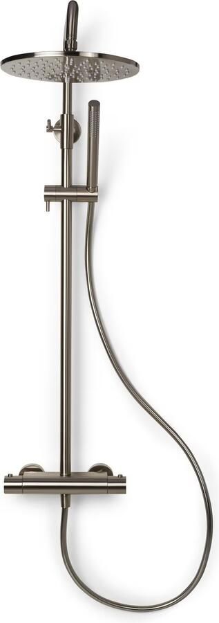 Blue Label Regendouche set Brondby | Opbouw | Thermostaatkraan | 2-weg | Rond | Geborsteld nikkel PVD - Foto 3