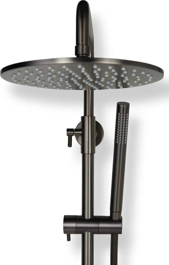 Blue Label Regendouche set Brondby | Opbouw | Thermostaatkraan | 2-weg | Rond | Gunmetal PVD - Foto 3