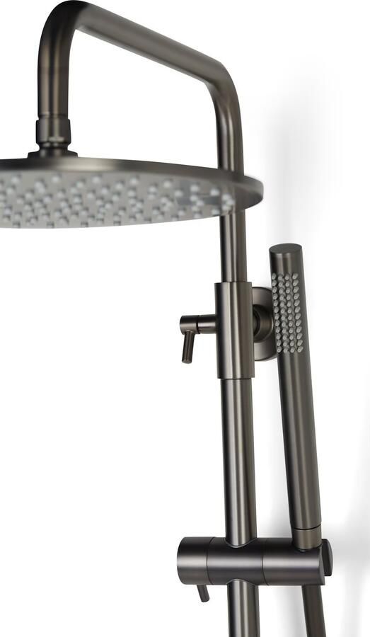 Blue Label Regendouche set Brondby | Opbouw | Thermostaatkraan | 2-weg | Rond | Gunmetal PVD