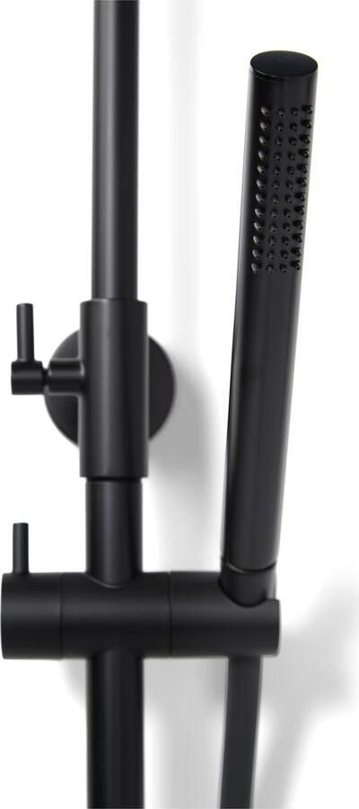 Blue Label Regendouche set Brondby | Opbouw | Thermostaatkraan | 2-weg | Rond | Mat zwart - Foto 3