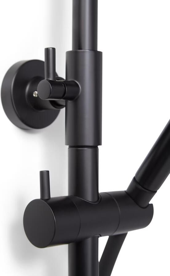 Blue Label Regendouche set Brondby | Opbouw | Thermostaatkraan | 2-weg | Rond | Mat zwart - Foto 2