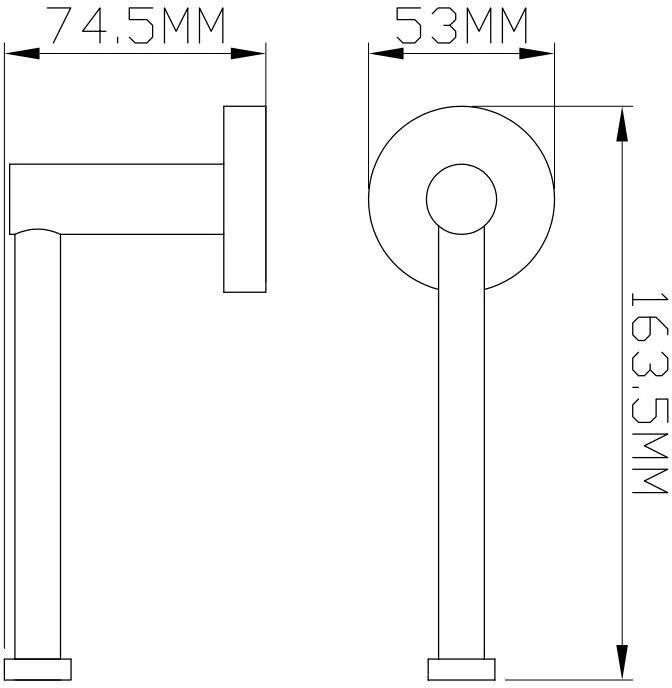 Blue Label Reserverolhouder Vida | Wandmontage | Messing | Chroom glans