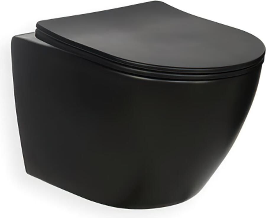 Blue Label softclose toiletzitting met quick-release Mat zwart