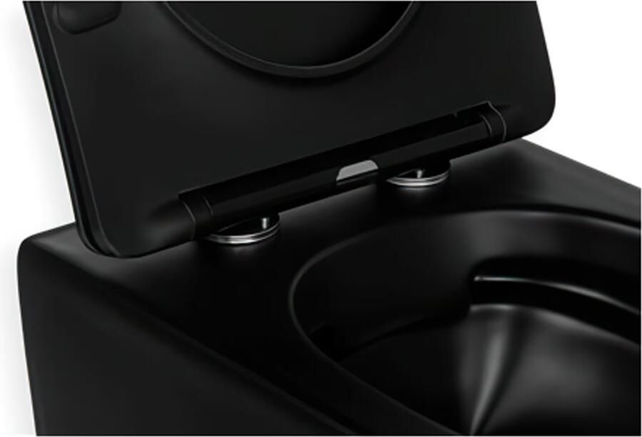 Blue Label Wandcloset Balder | 48.5 cm | Rimless | Compact | Incl.Softclose zitting | Keramiek | Mat zwart - Foto 3