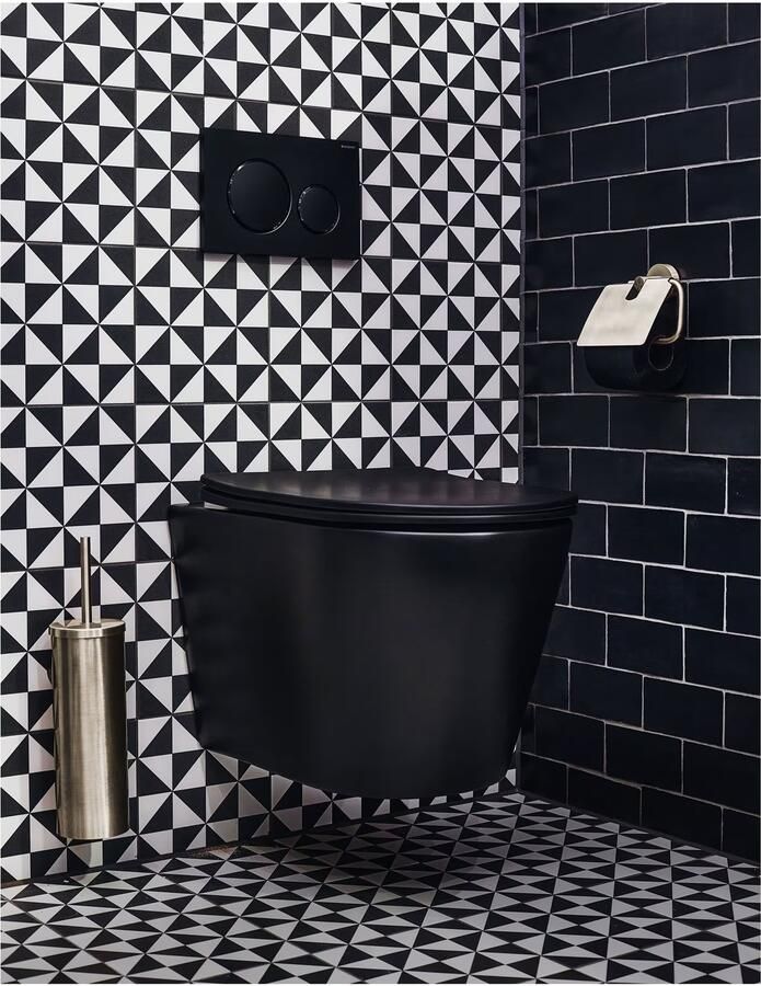 Blue Label Toiletborstel set Vida | Wandmontage | Incl.Wandhouder | Messing | Geborsteld nikkel PVD - Foto 2