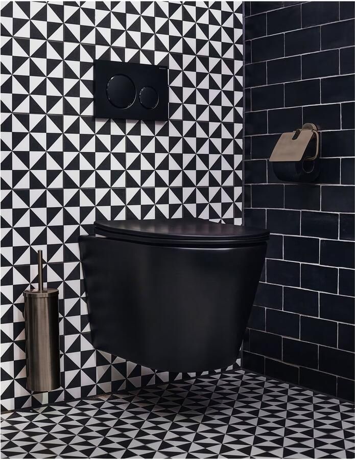 Blue Label Toiletrolhouder Vida | Wandmontage | Met klep | Messing | Gunmetal PVD - Foto 2