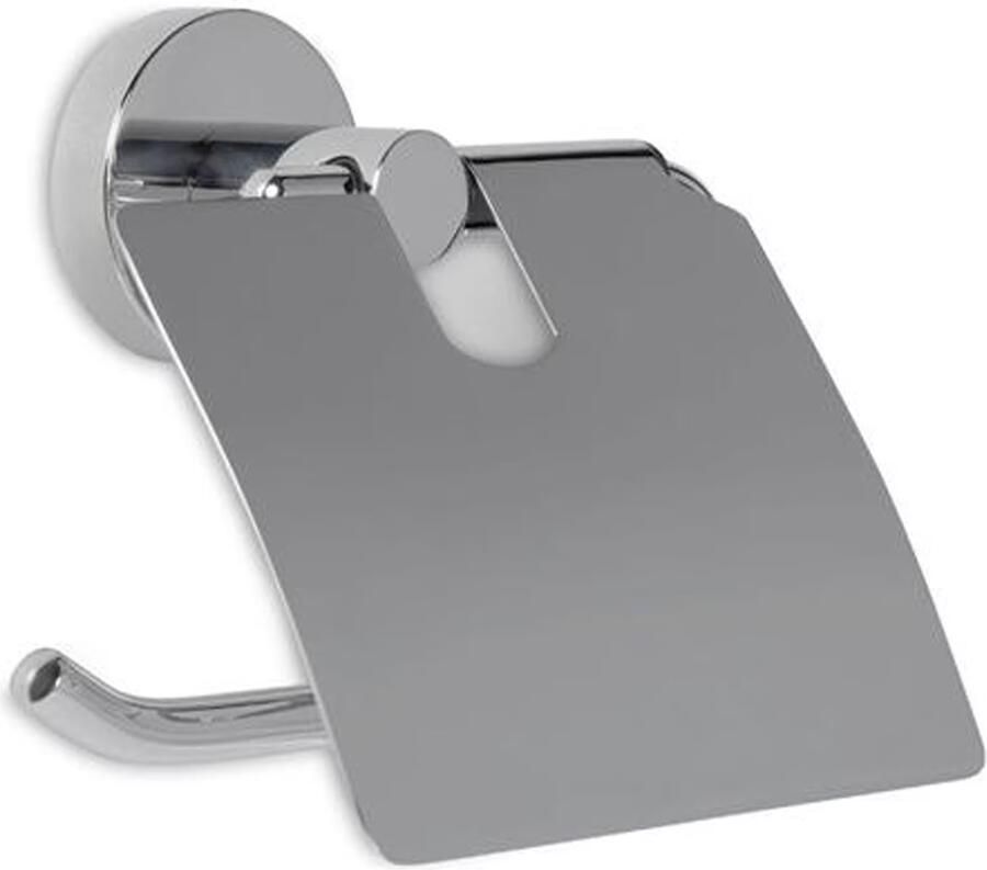 Blue Label Toiletrolhouder Vida | Wandmontage | Met klep | Messing | Chroom glans - Foto 2