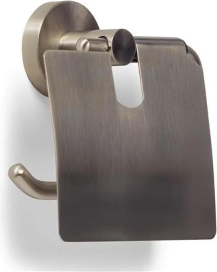 Blue Label Toiletrolhouder Vida | Wandmontage | Met klep | Messing | Geborsteld nikkel PVD - Foto 3