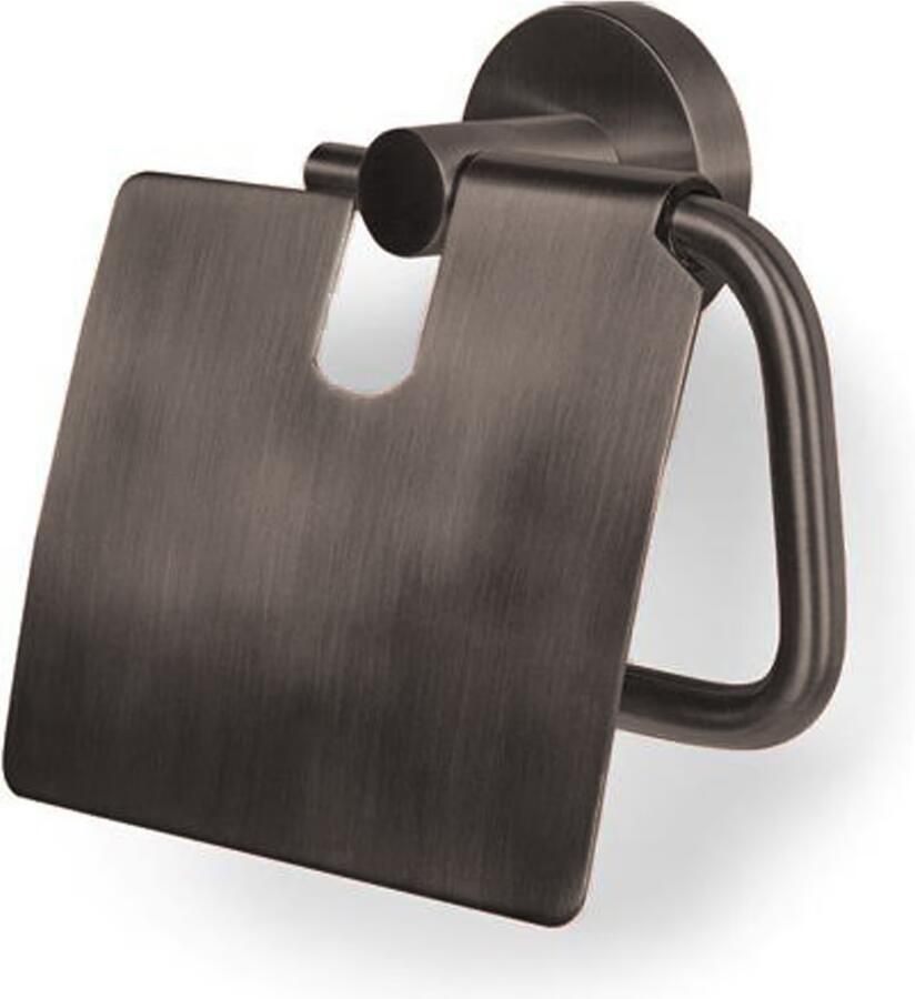 Blue Label Toiletrolhouder Vida | Wandmontage | Met klep | Messing | Gunmetal PVD - Foto 3