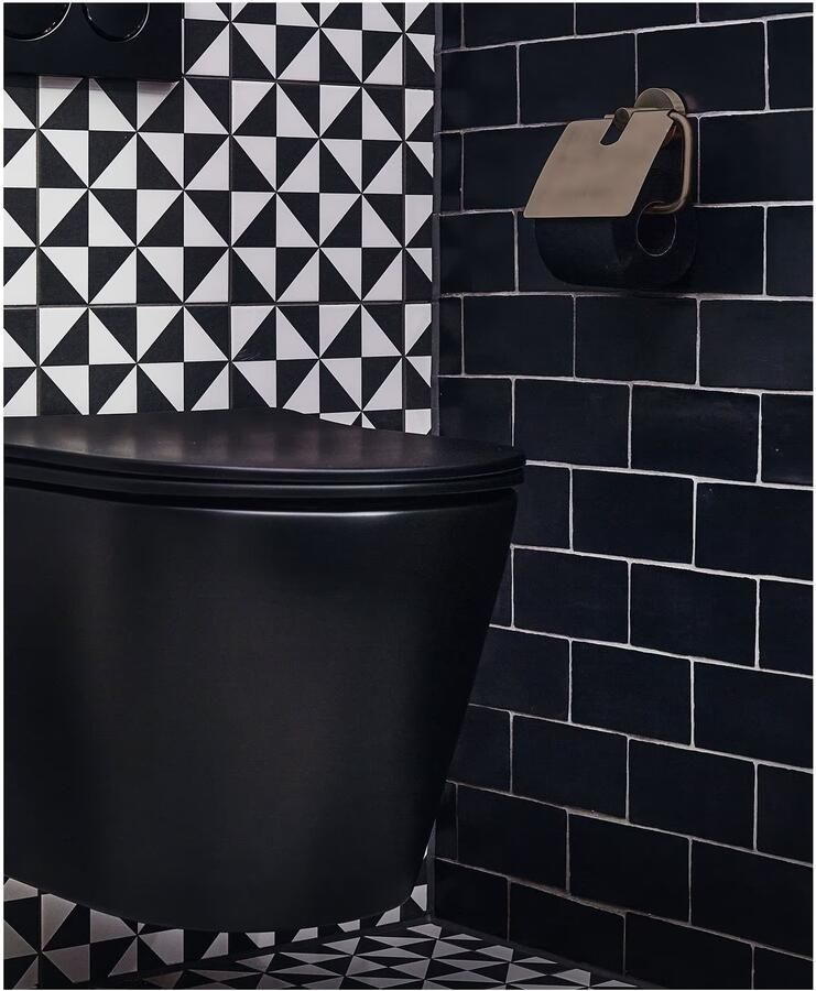 Blue Label Toiletrolhouder Vida | Wandmontage | Met klep | Messing | Gunmetal PVD