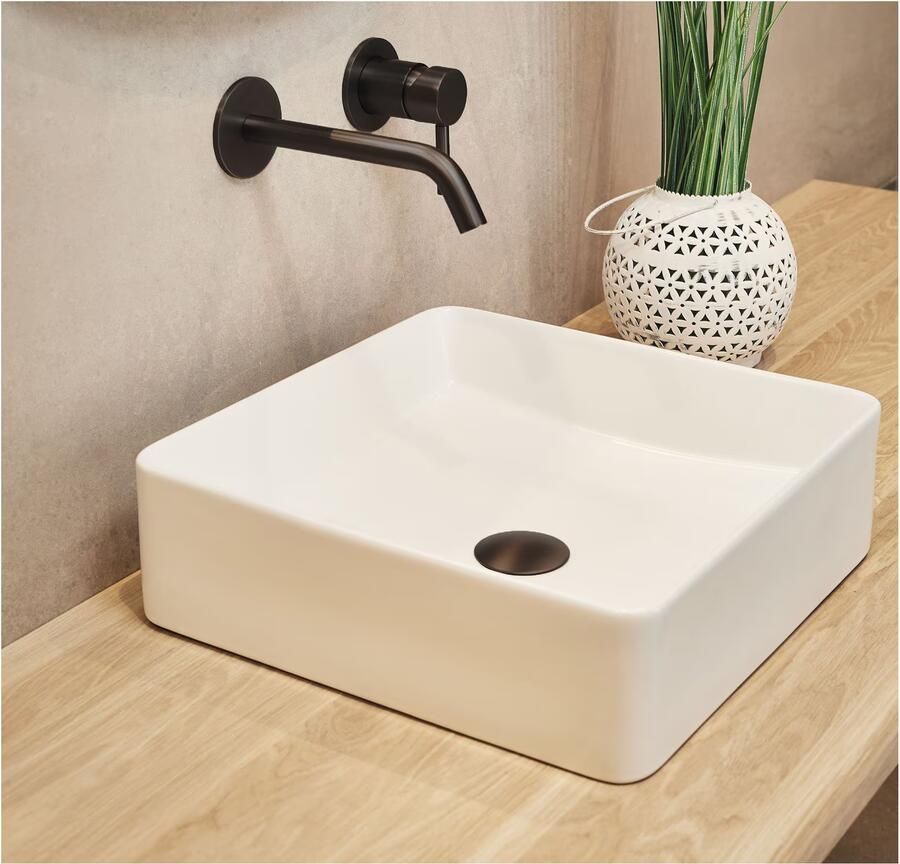 Blue Label uitloop voor Brondby inbouw wastafelkraan 16 cm Gunmetal PVD - Foto 2