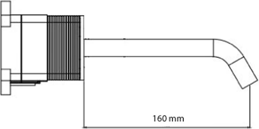 Blue Label uitloop voor Brondby inbouw wastafelkraan 16 cm Gunmetal PVD