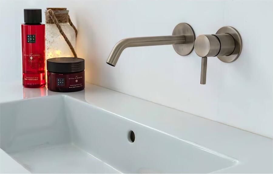 Blue Label Wastafelkraan Brondby | Inbouw | Mengkraan | Incl.Inbouwdeel | Rond | Geborsteld nikkel PVD - Foto 2