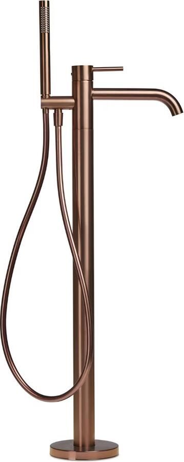 Blue Label Vrijstaande badkraan Brondby | Hoogte uitloop 80 cm | Draaibare uitloop | Mengkraan | Rond | Geborsteld brons PVD - Foto 3