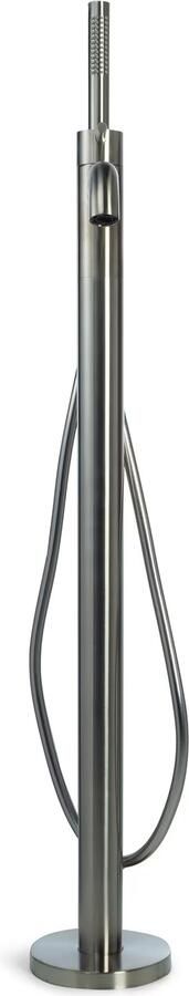 Blue Label Vrijstaande badkraan Brondby | Hoogte uitloop 80 cm | Draaibare uitloop | Mengkraan | Rond | Geborsteld nikkel PVD - Foto 2