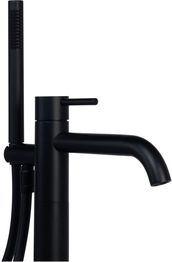 Blue Label Vrijstaande badkraan Brondby | Hoogte uitloop 80 cm | Draaibare uitloop | Mengkraan | Rond | Mat zwart - Foto 3