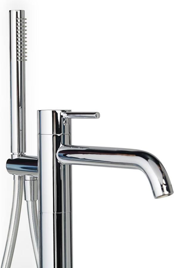 Blue Label Vrijstaande badkraan Brondby | Hoogte uitloop 80 cm | Draaibare uitloop | Mengkraan | Rond | Chroom