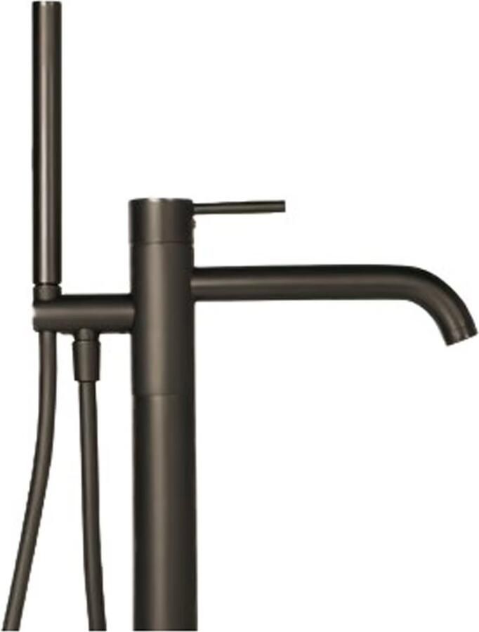 Blue Label Vrijstaande badkraan Brondby | Hoogte uitloop 80 cm | Draaibare uitloop | Mengkraan | Rond | Gunmetal PVD - Foto 3