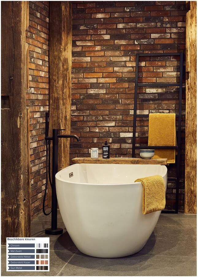 Blue Label Vrijstaande badkraan Brondby | Hoogte uitloop 80 cm | Draaibare uitloop | Mengkraan | Rond | Gunmetal PVD