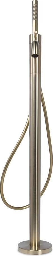 Blue Label Vrijstaande badkraan Brondby | Hoogte uitloop 80 cm | Draaibare uitloop | Mengkraan | Rond | Geborsteld goud PVD - Foto 3